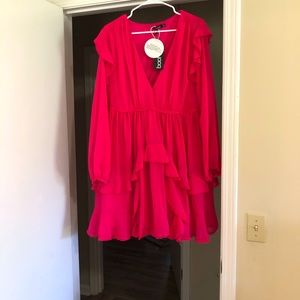 Hot Pink Ruffle Dress